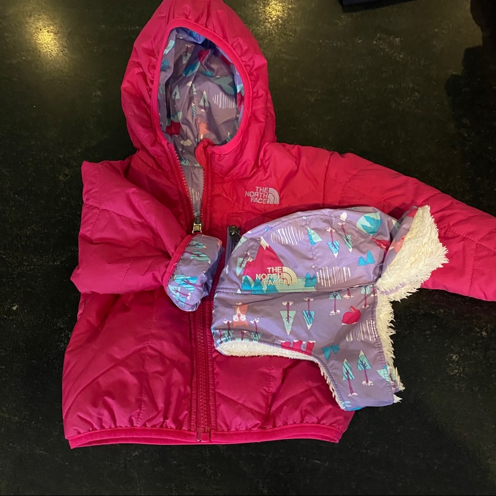 The North Face Infant jacket with matching hat